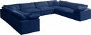 Cozy 8 Piece Velvet Modular Overstuffed Reversible Sectional