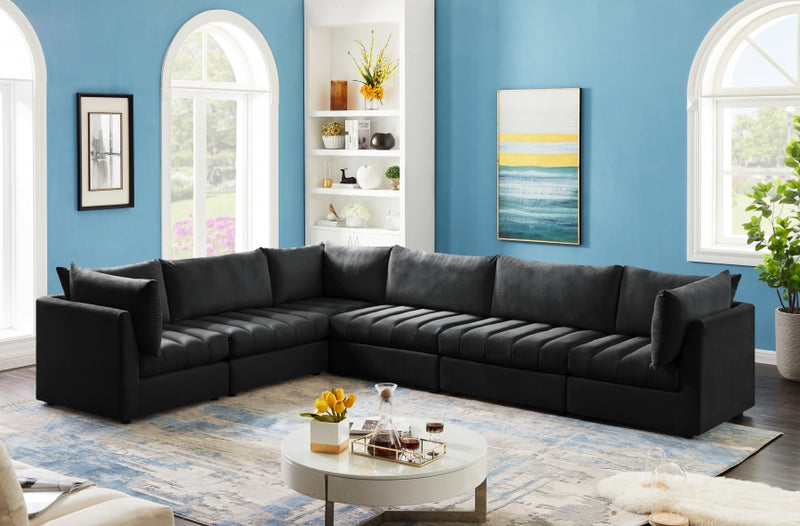 Jacob Velvet Modular 6 Piece Sectional