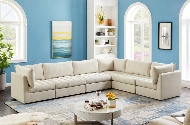 Jacob Velvet Modular 6 Piece Sectional