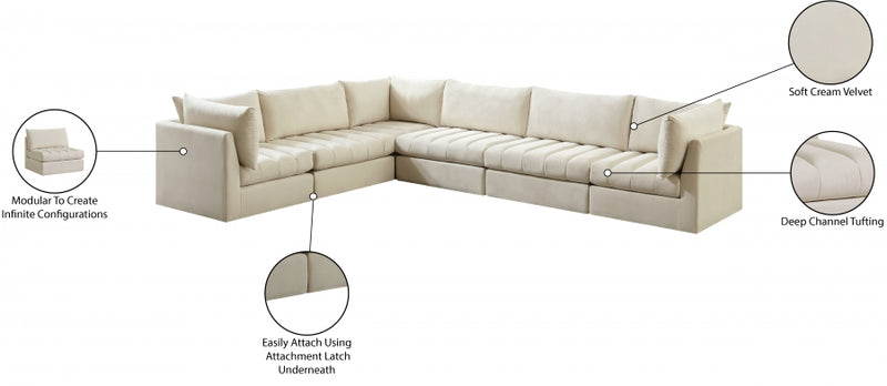 Jacob Velvet Modular 6 Piece Sectional