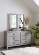 Boho Chic Six-Drawer Dresser in Washed White