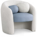 Acadia Boucle Fabric and Faux Leather Accent Chair