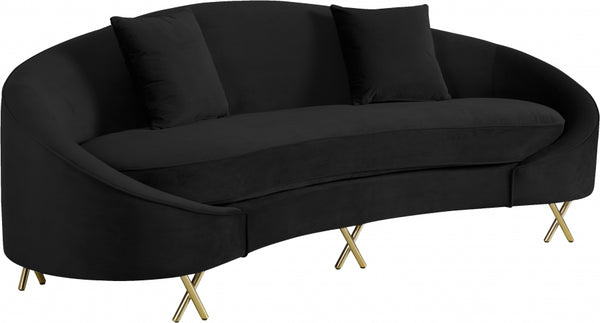 Serpentine Velvet Sofa