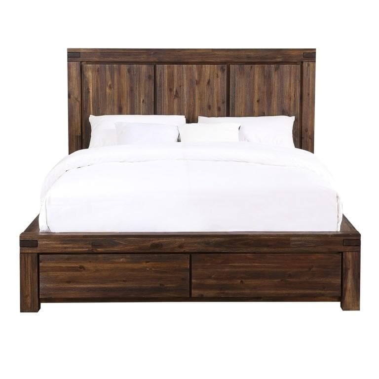 Meadow Solid Wood Footboard Storage Bed in Graphite