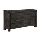 Meadow Six Drawer Solid Wood Dresser in Graphite