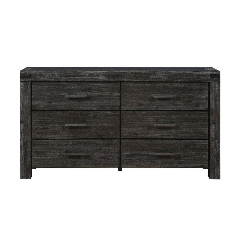 Meadow Six Drawer Solid Wood Dresser in Graphite