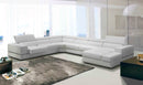 Divani Casa Pella - Modern White Italian Leather U Shaped Sectional Sofa