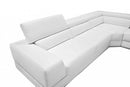 Divani Casa Pella - Modern White Italian Leather U Shaped Sectional Sofa