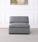 Serene Linen Deluxe Cloud Modular Overstuffed Armless Chair