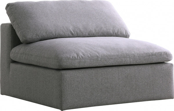 Serene Linen Deluxe Cloud Modular Overstuffed Armless Chair