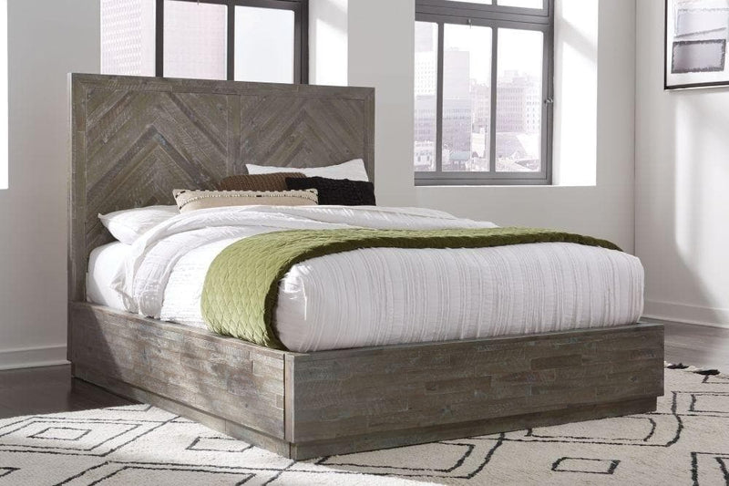 Alexandra Solid Wood Storage Bed in Rustic Latte