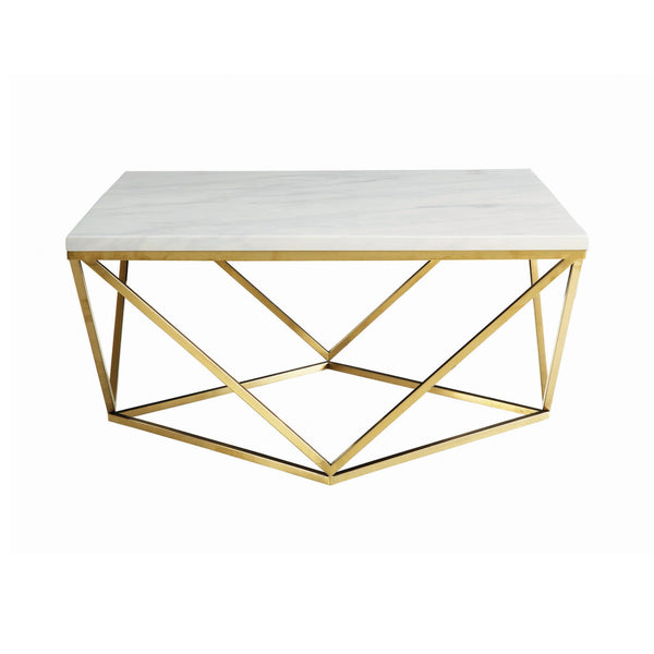 Jagan Gold Faux marble Coffee Table