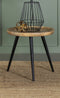 Zoe Round End Table With Trio Legs Natural And Black