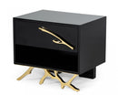 Modrest Legend Modern Black & Gold Nightstand