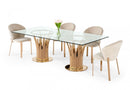 Modrest Paxton Modern Glass & Rosegold Dining Table