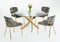 Modrest Pyrite - Modern Round Glass Dining Table