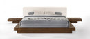 Modrest Tokyo - Contemporary Walnut and White Platform Bed