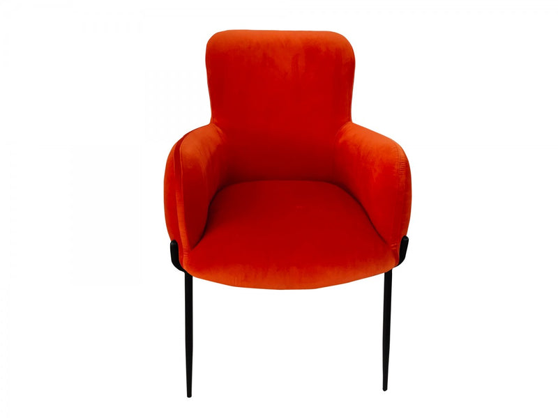 Modrest Frisco - Mid-Century Orange Velvet dining Chair