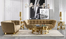 Divani Casa Granby - Glam Mustard and Gold Fabric Loveseat