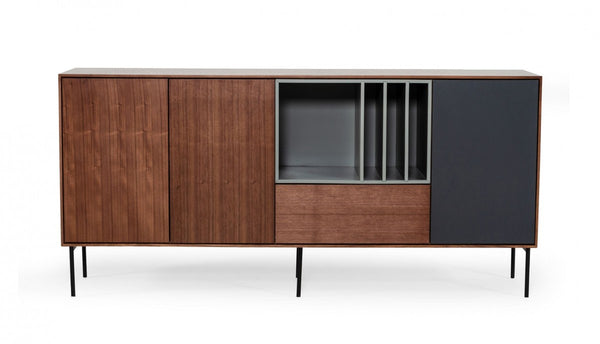 Modrest Ackley - Modern Walnut, Grey and Charcoal Buffet