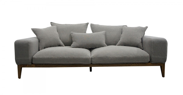 Divani Casa Corina - Modern Grey Linen Loveseat