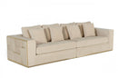 Divani Casa Mobray - Glam Beige and Gold Fabric Sofa