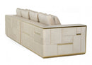 Divani Casa Mobray - Glam Beige and Gold Fabric Sofa