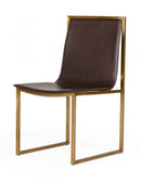 Modrest Dalton - Modern Brown Leatherette Dining Chair ( Set of 2 )