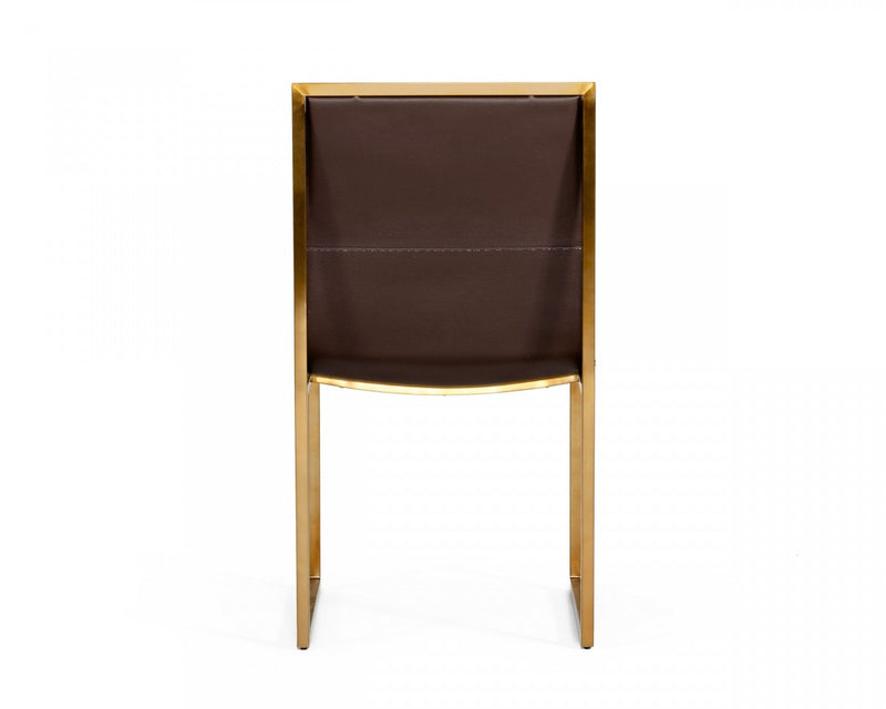 Modrest Dalton - Modern Brown Leatherette Dining Chair ( Set of 2 )