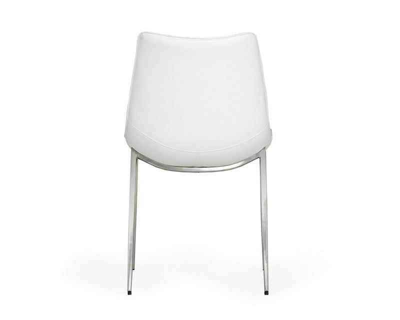 Modrest Frasier - Modern White Eco-Leather Dining Chair (Set of 2)