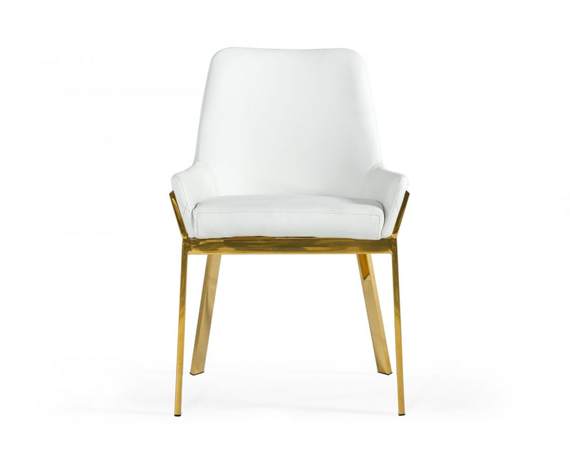 Modrest Ganon - Modern White & Gold Dining Chair