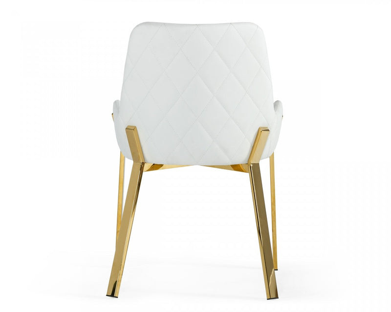 Modrest Ganon - Modern White & Gold Dining Chair