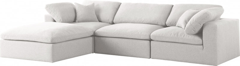 Serene 4 Piece Linen Deluxe Modular Overstuffed Reversible Sectional