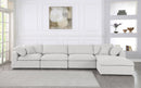 Serene 5 Piece Linen Deluxe Modular Overstuffed Reversible Sectional