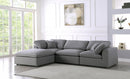 Serene 4 Piece Linen Deluxe Modular Overstuffed Reversible Sectional