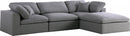 Serene 4 Piece Linen Deluxe Modular Overstuffed Reversible Sectional