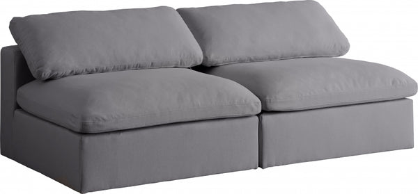 Serene 2 Piece Linen Deluxe Modular Overstuffed Armless Sofa