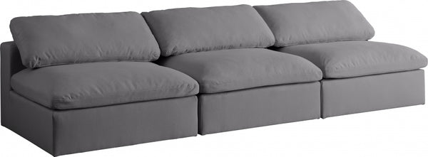 Serene 3 Piece Linen Deluxe Modular Overstuffed Armless Sofa