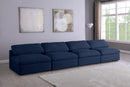 Serene 4 Piece Linen Deluxe Modular Overstuffed Armless Sofa