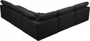 Plush 5 piece Velvet Standard Modular Overstuffed Reversible Sectional