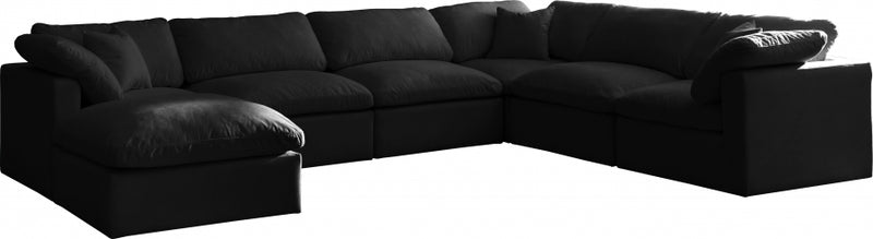 Plush 8 Piece Velvet Standard Modular Overstuffed Reversible Sectional