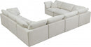 Plush 8 Piece Velvet Standard Modular Overstuffed Reversible Sectional