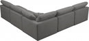 Plush 5 piece Velvet Standard Modular Overstuffed Reversible Sectional