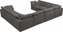 Plush 8 Piece Velvet Standard Modular Overstuffed Reversible Sectional