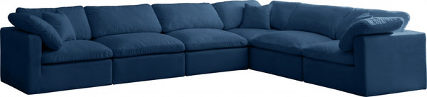 Plush 6 Piece Velvet Standard Modular Overstuffed Reversible Sectional