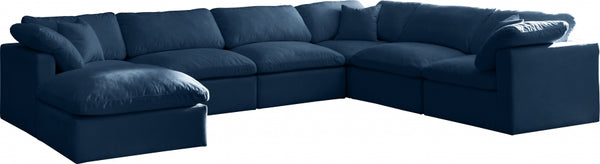 Plush 8 Piece Velvet Standard Modular Overstuffed Reversible Sectional