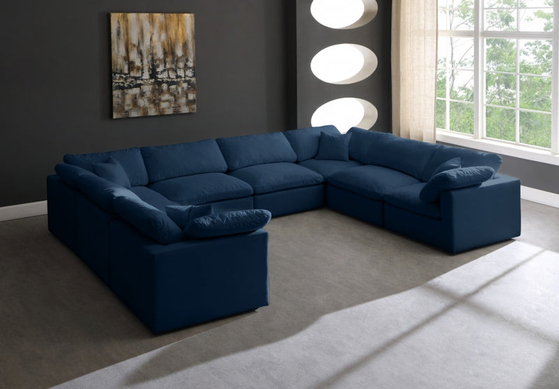 Plush 8 Piece Velvet Standard Modular Overstuffed Reversible Sectional