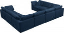 Plush 8 Piece Velvet Standard Modular Overstuffed Reversible Sectional