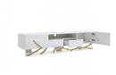 Modrest Legend Modern White & Gold TV Stand