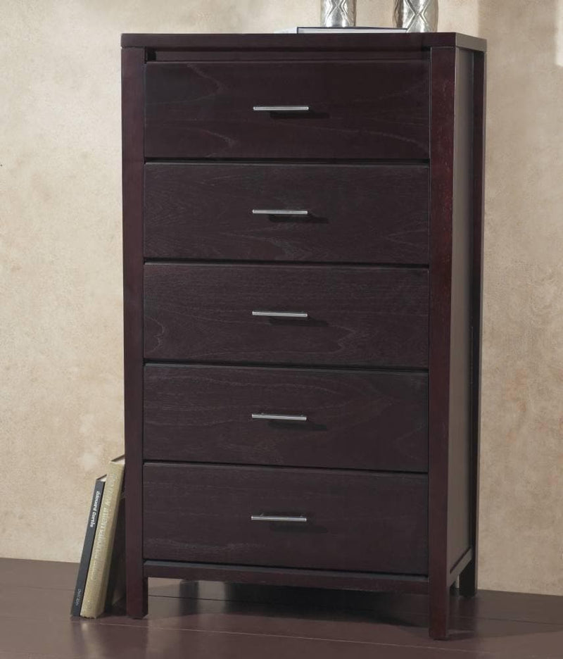 Nevis Five Drawer Chest in Espresso